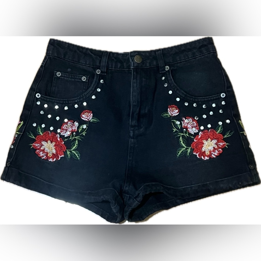 Forever 21 | High Waist Stud Patch Shorts